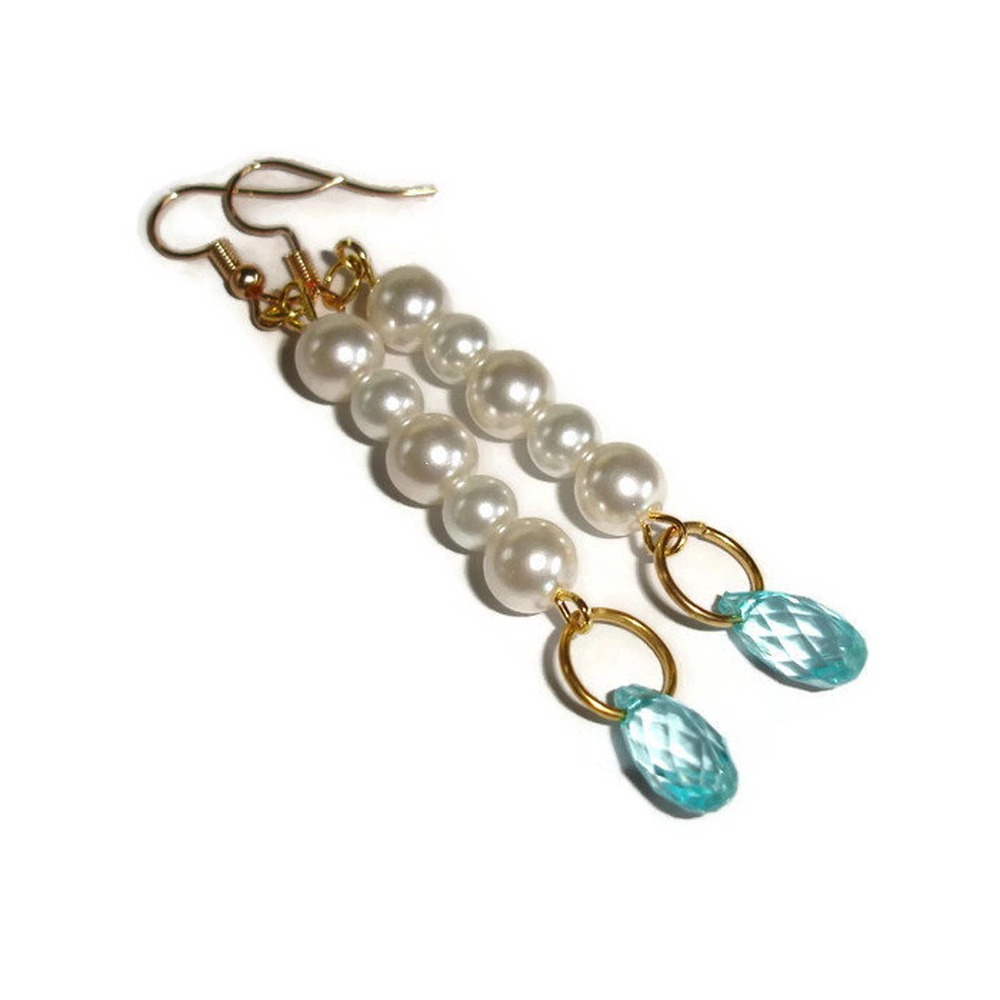 Pearl and Crystal drop earrings